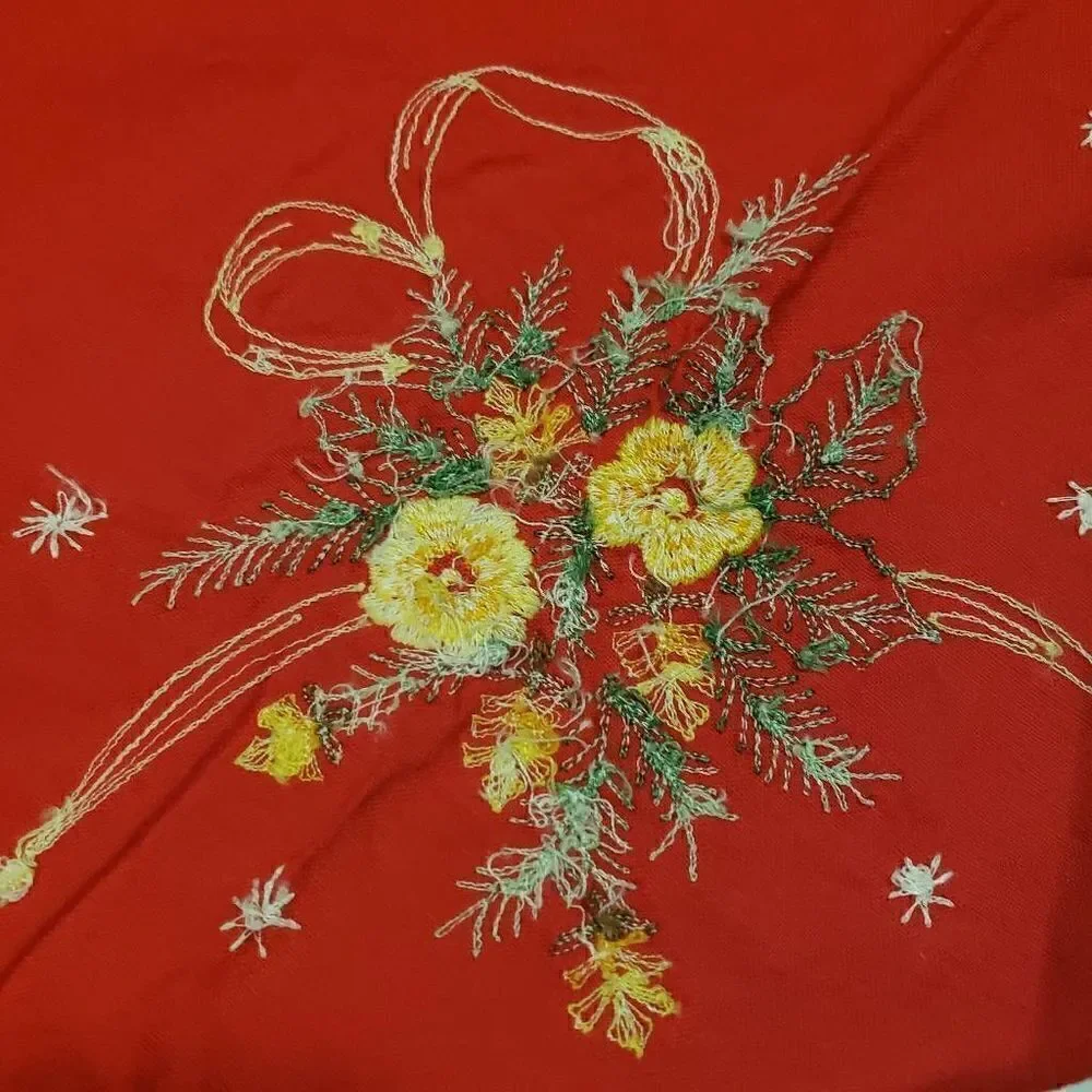 Vintage Embroidered Table Cloth